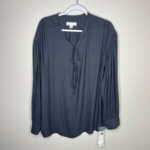 Treasure & Bond Gray V-Neck‎ Long Sleeve Blouse XL NWT